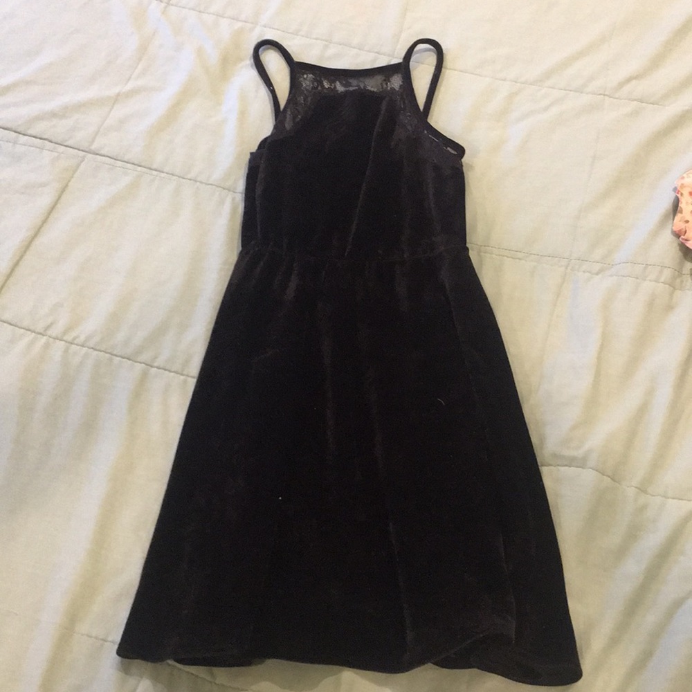 black velvet lace skater dress